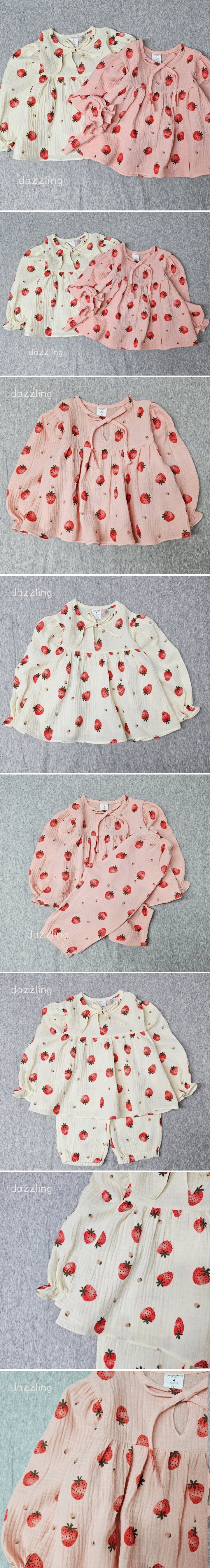 Dazzling - Korean Children Fashion - #magicofchildhood - Strawberry Blouse