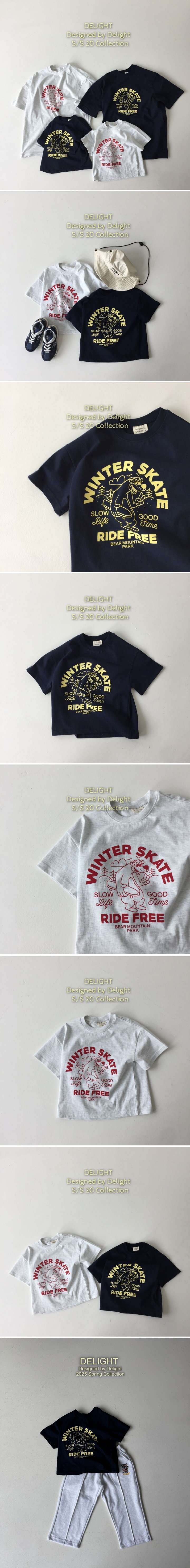 Delight - Korean Women Fashion - #momslook - Skate Bear Boxy Tee (with Mom)