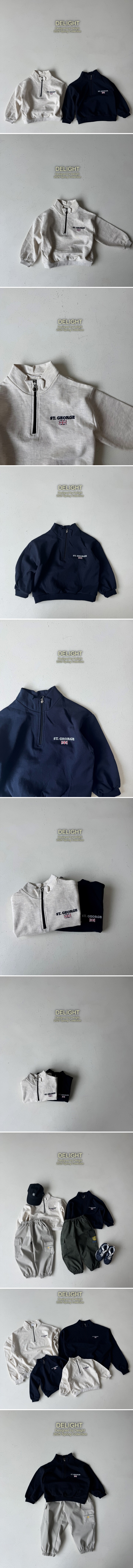 Delight - Korean Women Fashion - #vintagekidsstyle - British George Half Zip-up Tee (with Mom)
