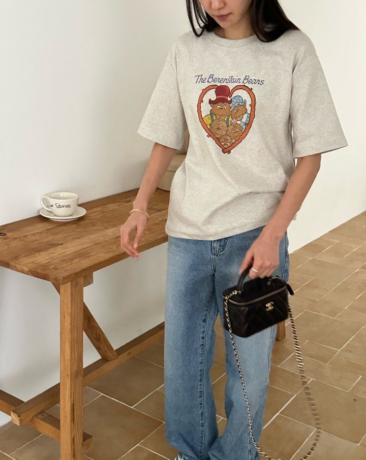 Diana - Korean Women Fashion - #momslook - Bear Tee - 5