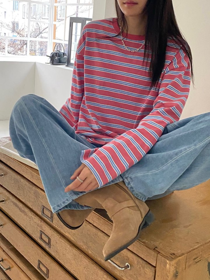 Diana - Korean Women Fashion - #momslook - Making Stripe Tee - 11