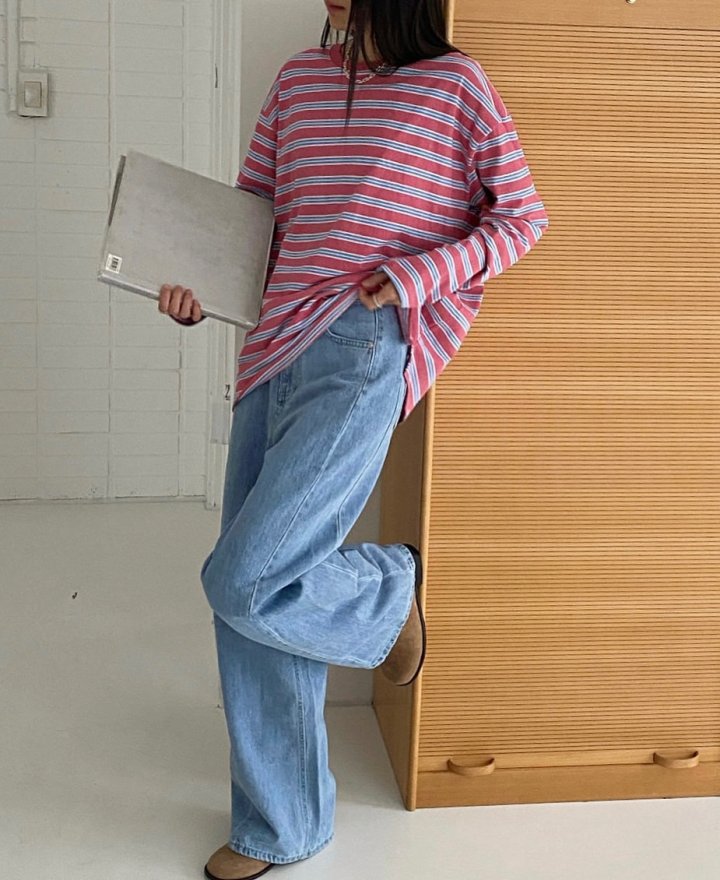 Diana - Korean Women Fashion - #momslook - Making Stripe Tee - 9