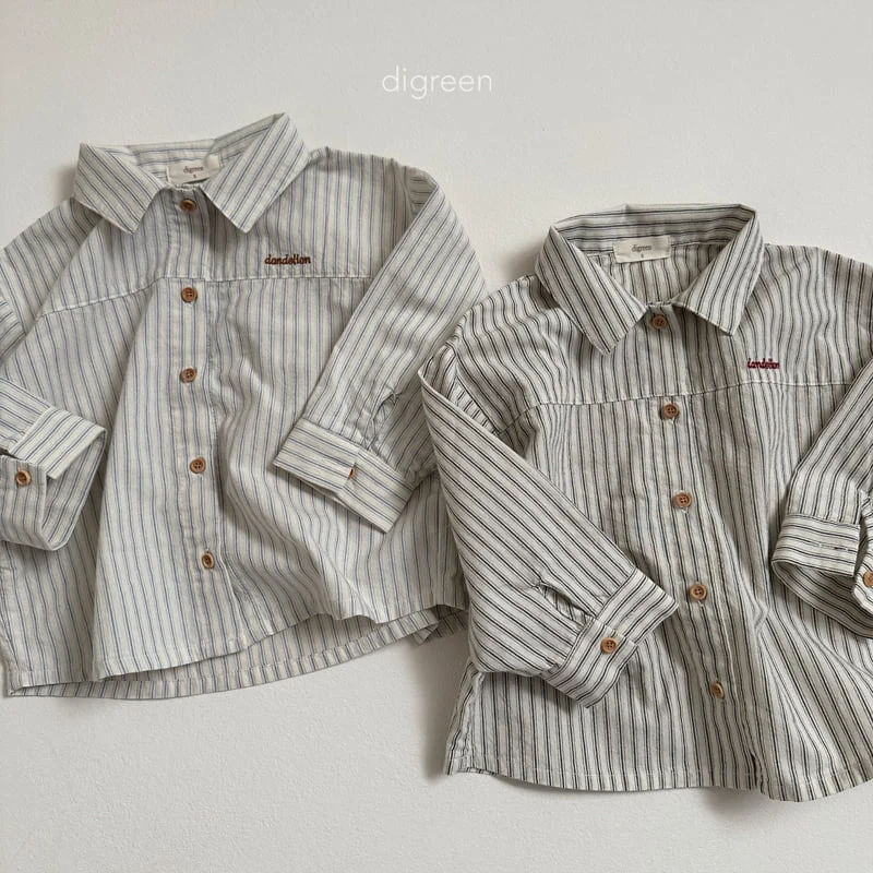 Digreen - Korean Children Fashion - #kidzfashiontrend - Stripe Delion Shirt - 4