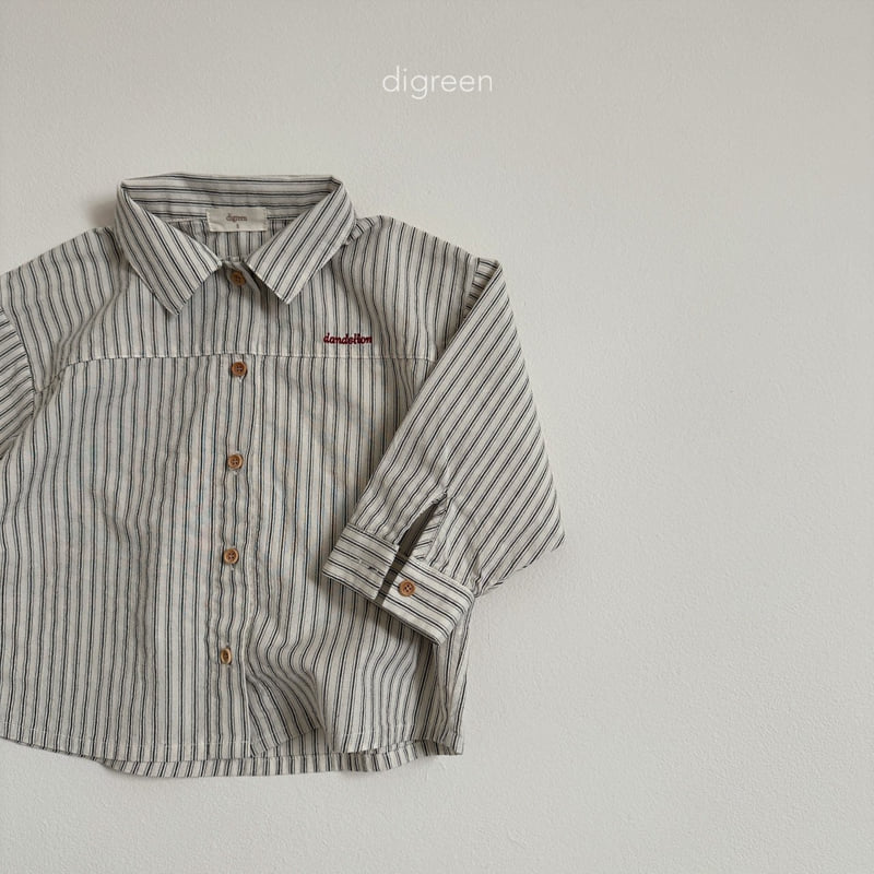 Digreen - Korean Children Fashion - #childofig - Stripe Delion Shirt - 10