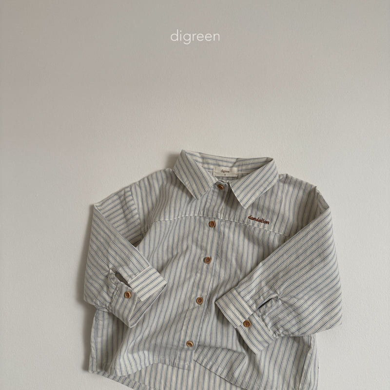 Digreen - Korean Children Fashion - #childofig - Stripe Delion Shirt - 9