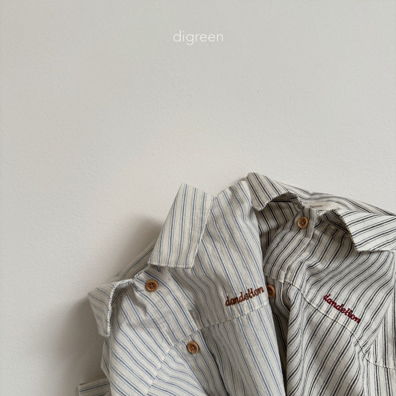 Digreen - Korean Children Fashion - #kidzfashiontrend - Stripe Delion Shirt - 3
