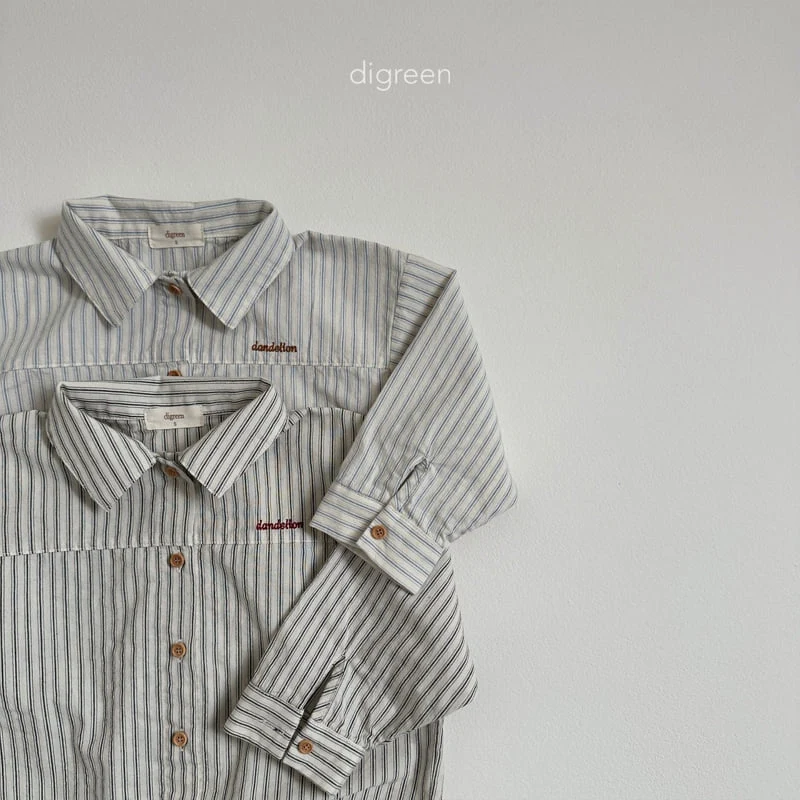 Digreen - Korean Children Fashion - #littlefashionista - Stripe Delion Shirt - 5