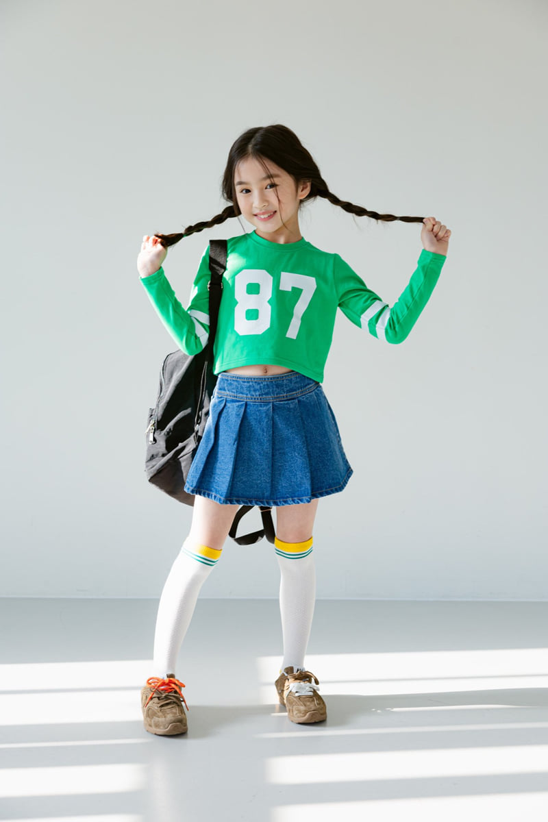 Dore Dore - Korean Children Fashion - #Kfashion4kids - Denim Wrap Skirt Pants (Blue) - 11
