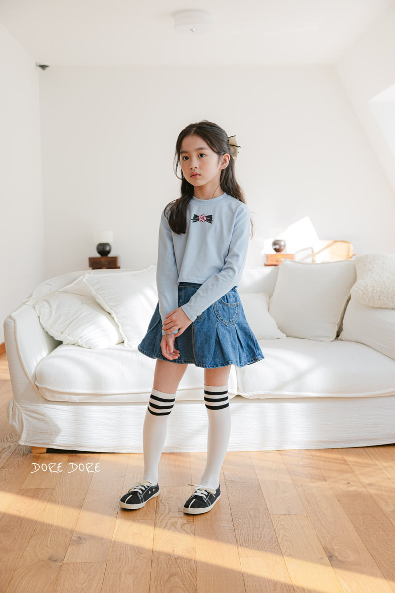 Dore Dore - Korean Children Fashion - #Kfashion4kids - Rose Ribbon Crop Tee - 9