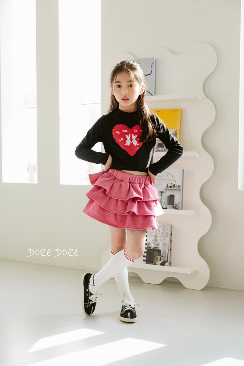 Dore Dore - Korean Children Fashion - #childrensboutique - Heart Rabbit Crop Tee - 7
