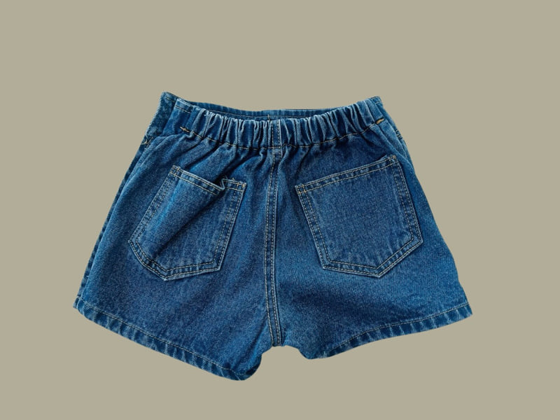 Dore Dore - Korean Children Fashion - #childofig - Denim Wrap Skirt Pants (Blue) - 4