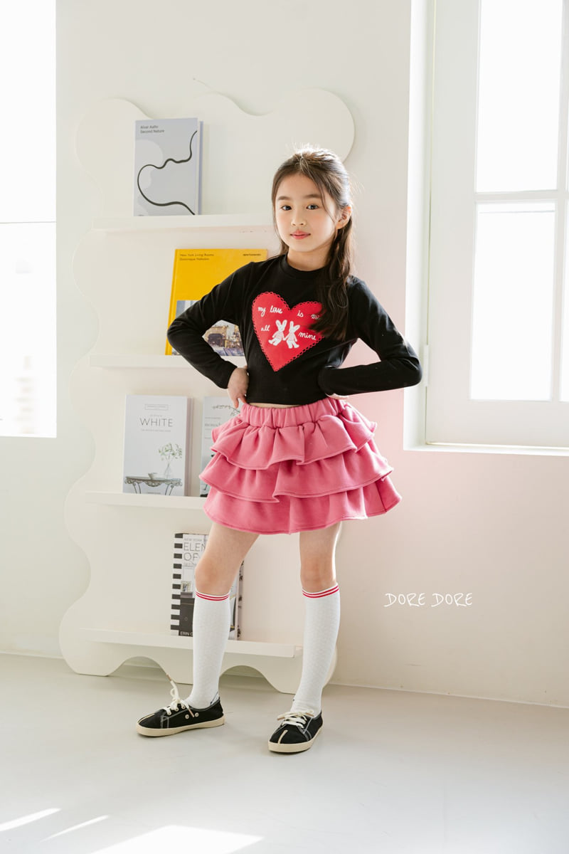 Dore Dore - Korean Children Fashion - #designkidswear - Heart Rabbit Crop Tee - 8