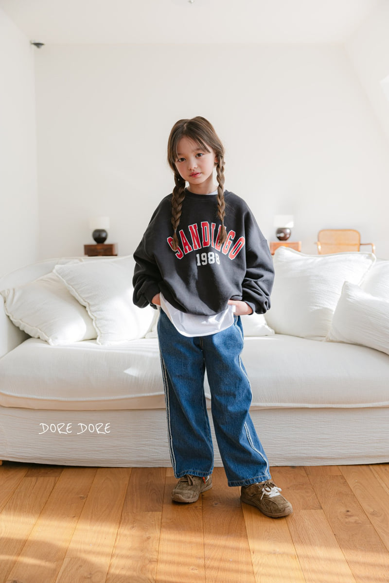 Dore Dore - Korean Children Fashion - #childrensboutique - Side Skirt Jeans - 4