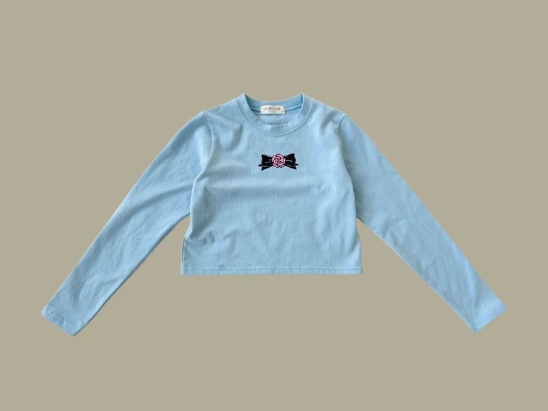 Dore Dore - Korean Children Fashion - #designkidswear - Rose Ribbon Crop Tee - 3