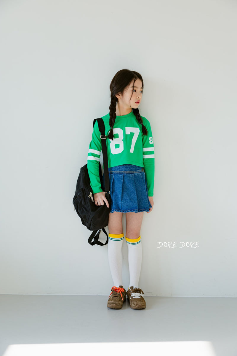 Dore Dore - Korean Children Fashion - #discoveringself - Denim Wrap Skirt Pants (Blue) - 6
