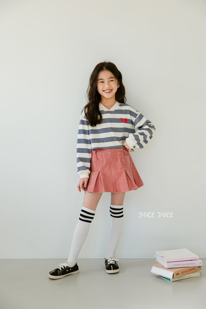 Dore Dore - Korean Children Fashion - #discoveringself - Stripe 78 Crop Tee