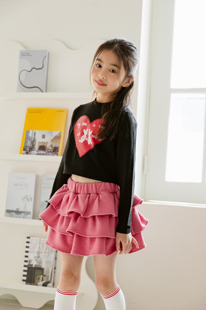 Dore Dore - Korean Children Fashion - #fashionkids - Heart Rabbit Crop Tee - 10