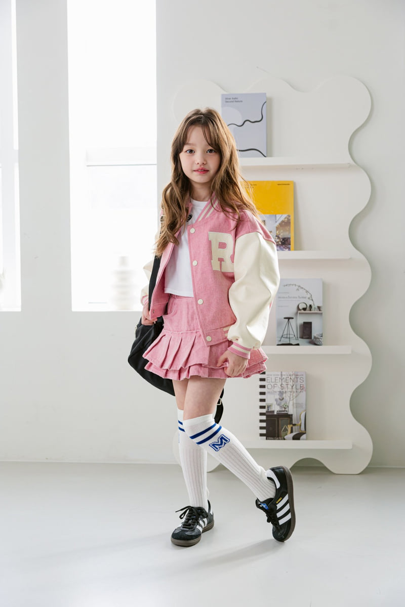 Dore Dore - Korean Children Fashion - #fashionkids - R Raglan Baseball Pink Jumper - 9
