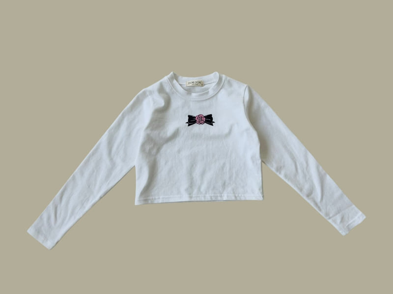 Dore Dore - Korean Children Fashion - #fashionkids - Rose Ribbon Crop Tee - 5