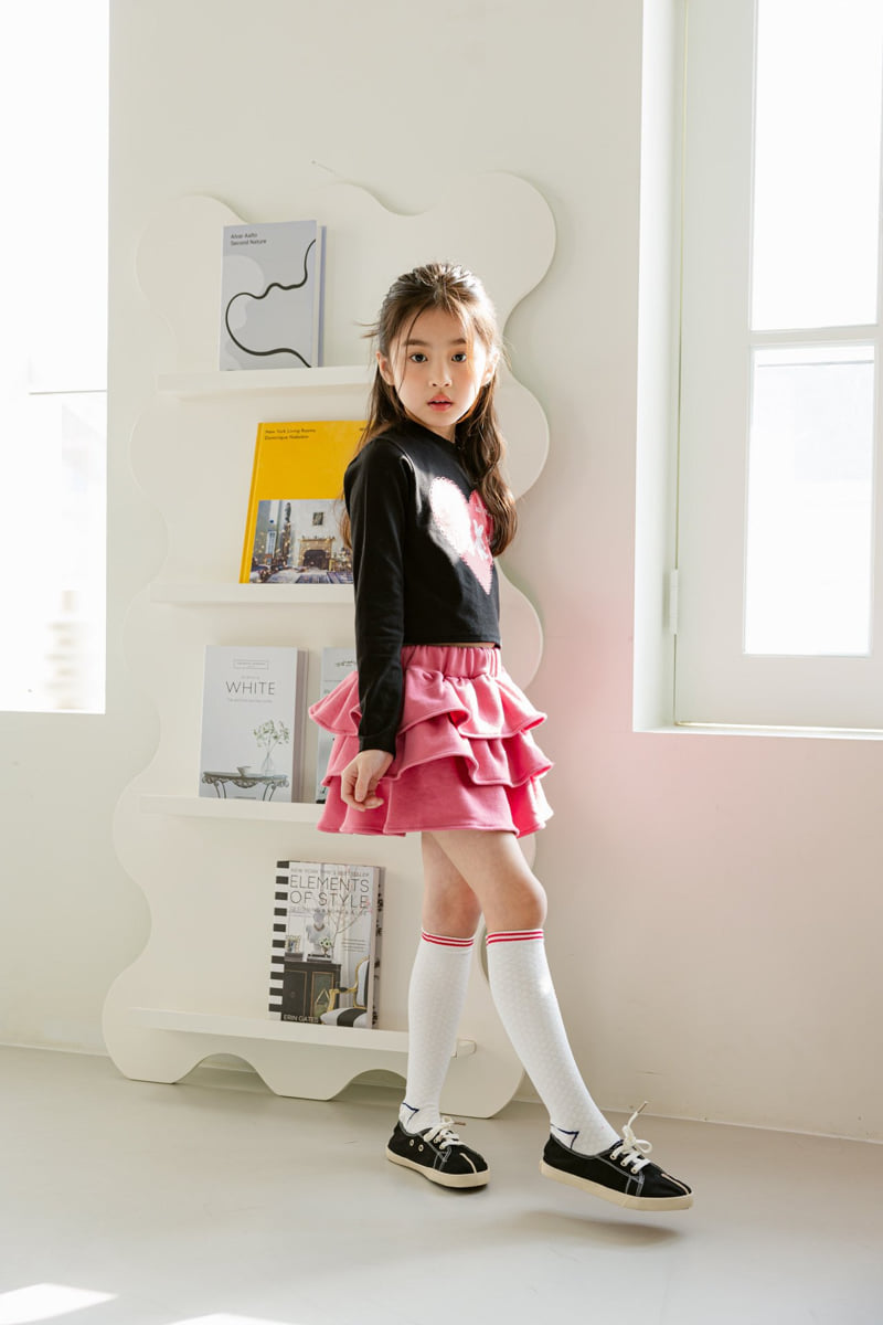 Dore Dore - Korean Children Fashion - #kidsshorts - Heart Rabbit Crop Tee - 11