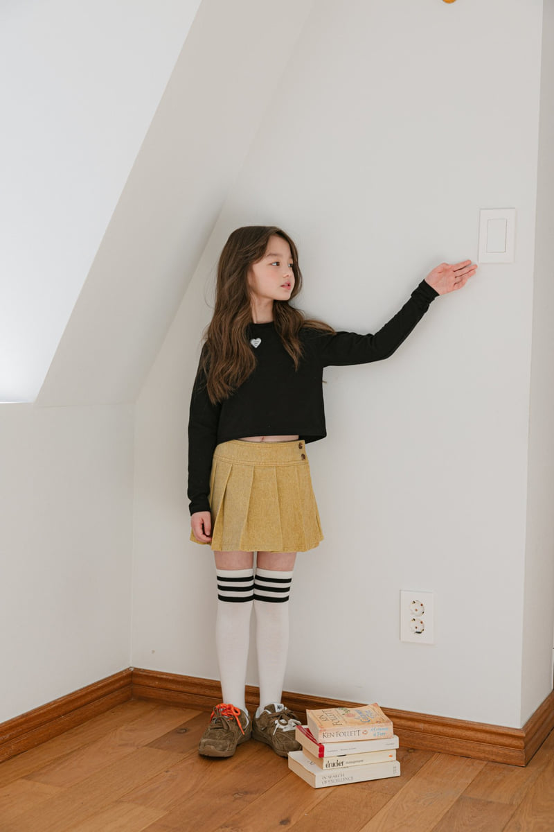 Dore Dore - Korean Children Fashion - #kidsstore - Denim Wrap Skirt Pants (pigment beige)