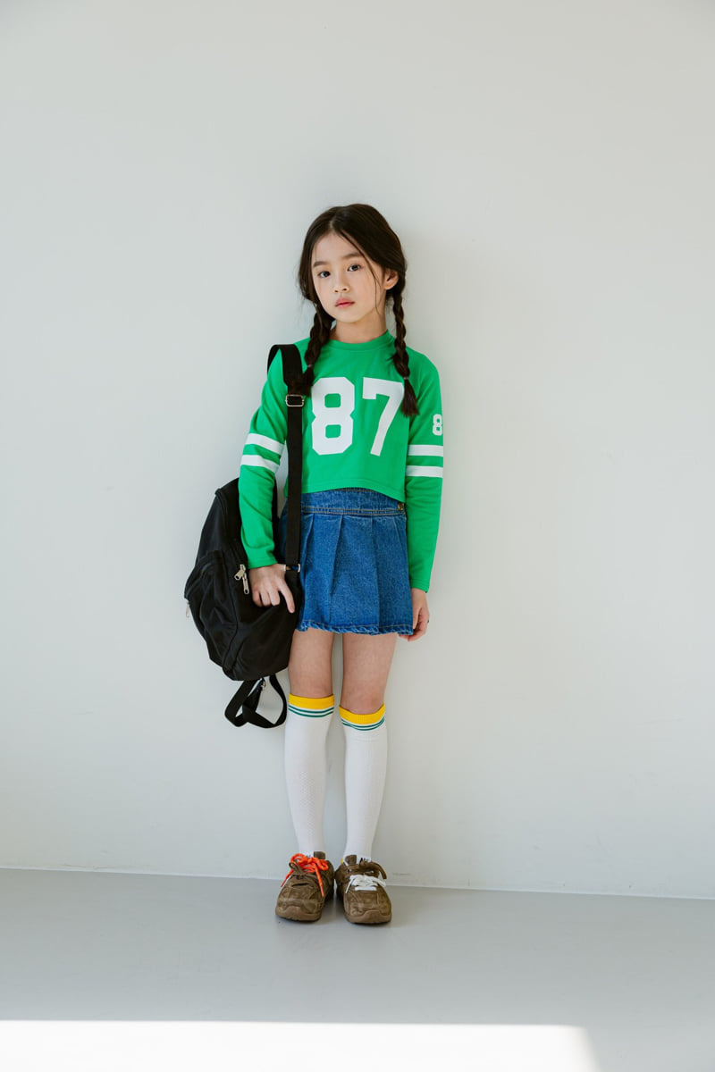 Dore Dore - Korean Children Fashion - #littlefashionista - Denim Wrap Skirt Pants (Blue) - 12