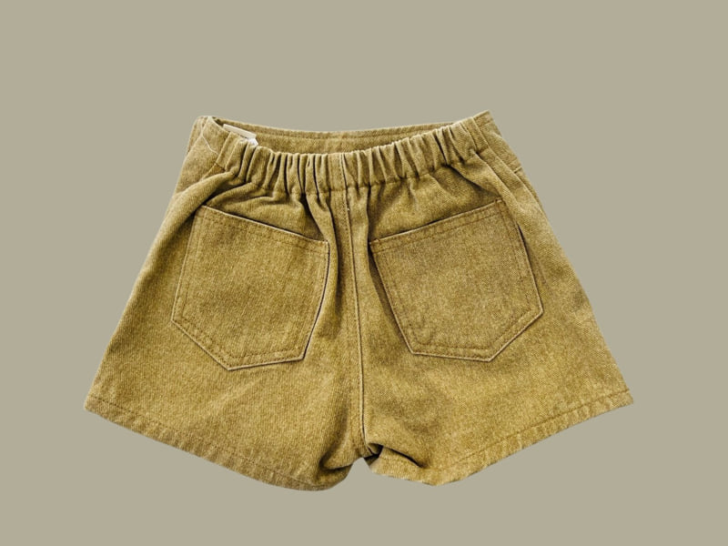 Dore Dore - Korean Children Fashion - #Kfashion4kids - Denim Wrap Skirt Pants (pigment beige) - 4