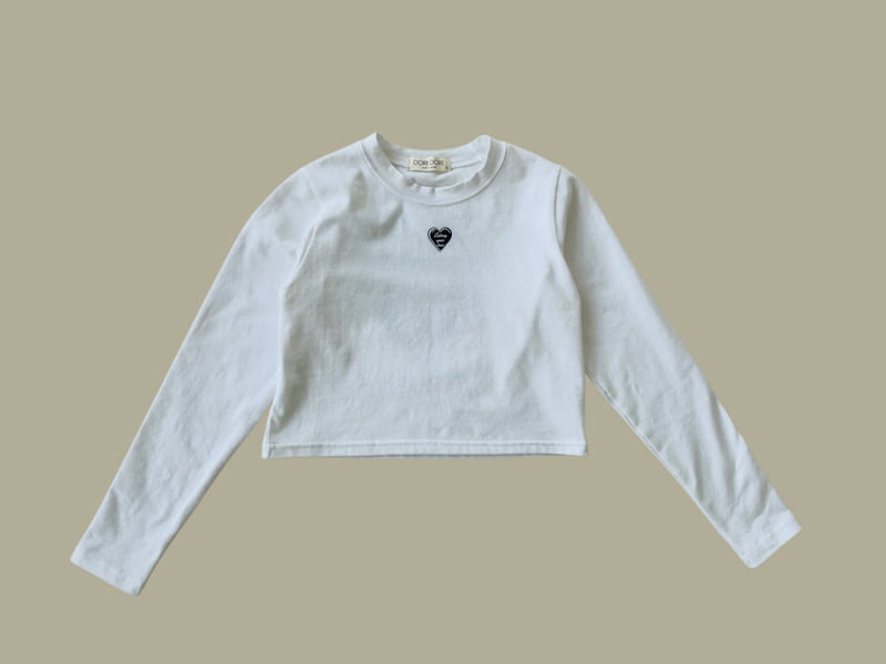 Dore Dore - Korean Children Fashion - #littlefashionista - Love Heart Crop Tee - 3