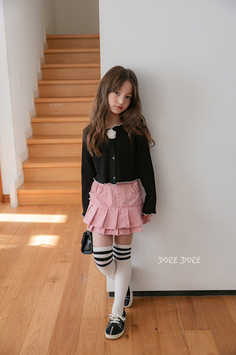 Dore Dore - Korean Children Fashion - #magicofchildhood - Corsage Ribbed Cardigan - 11