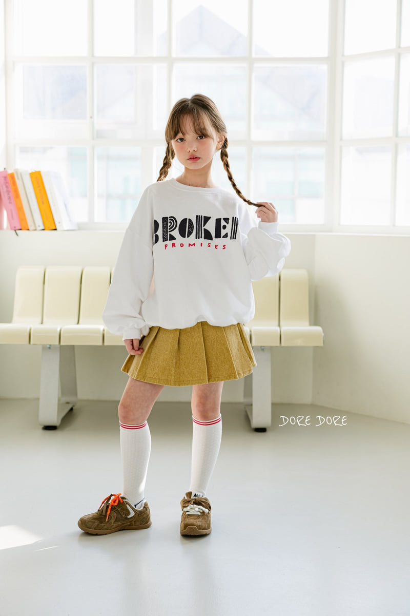 Dore Dore - Korean Children Fashion - #magicofchildhood - Denim Wrap Skirt Pants (pigment beige) - 5
