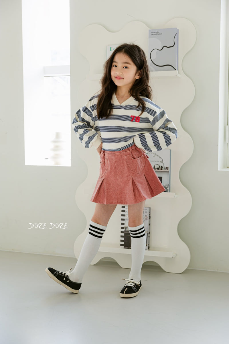 Dore Dore - Korean Children Fashion - #magicofchildhood - Stripe 78 Crop Tee - 8