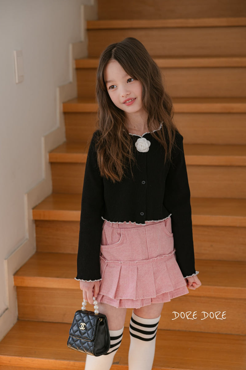 Dore Dore - Korean Children Fashion - #minifashionista - Corsage Ribbed Cardigan - 12