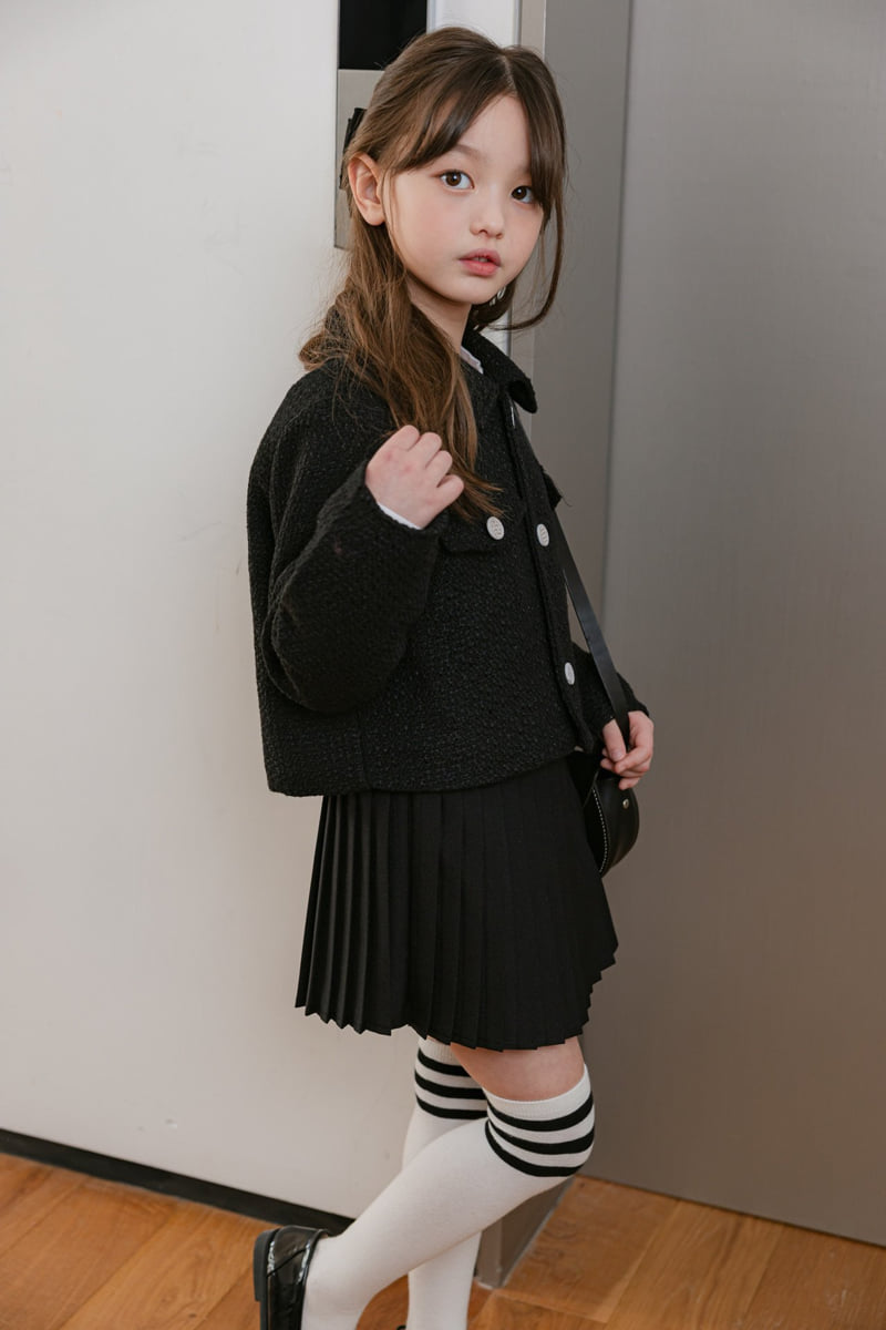 Dore Dore - Korean Children Fashion - #minifashionista - Tweed Crop Jacket - 11