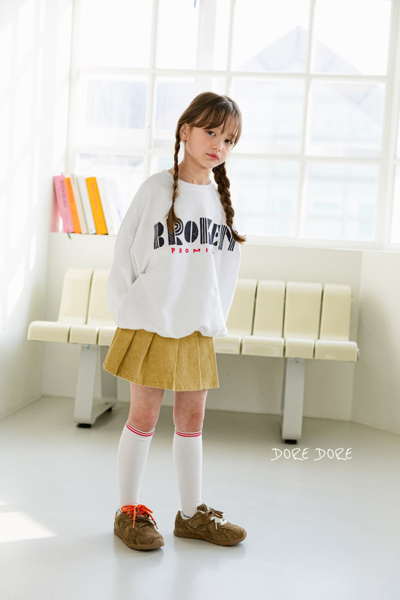 Dore Dore - Korean Children Fashion - #minifashionista - Denim Wrap Skirt Pants (pigment beige) - 6