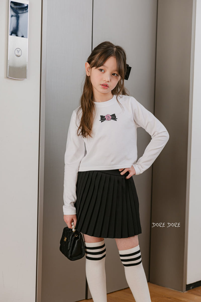 Dore Dore - Korean Children Fashion - #minifashionista - Rose Ribbon Crop Tee - 12