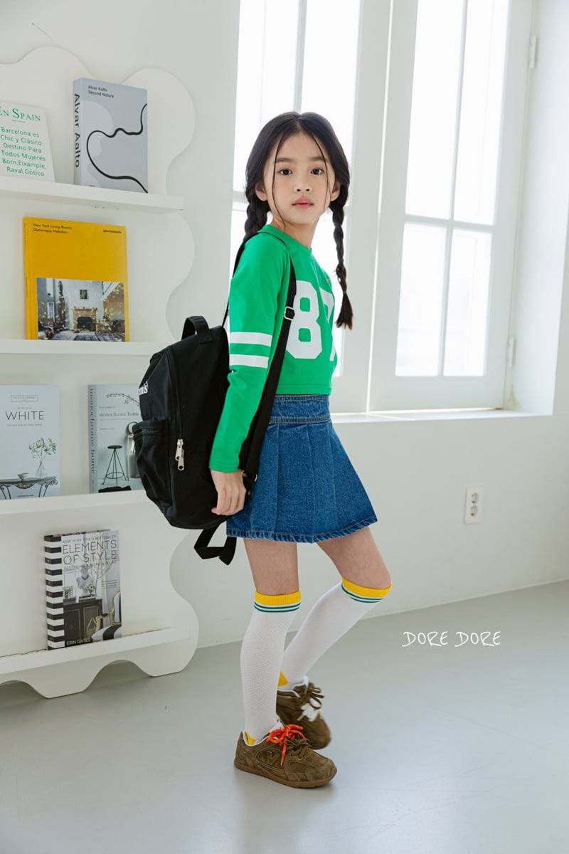 Dore Dore - Korean Children Fashion - #prettylittlegirls - Denim Wrap Skirt Pants (Blue)