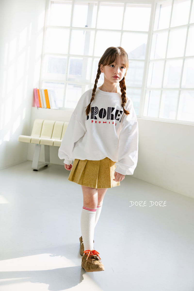 Dore Dore - Korean Children Fashion - #prettylittlegirls - Denim Wrap Skirt Pants (pigment beige) - 7