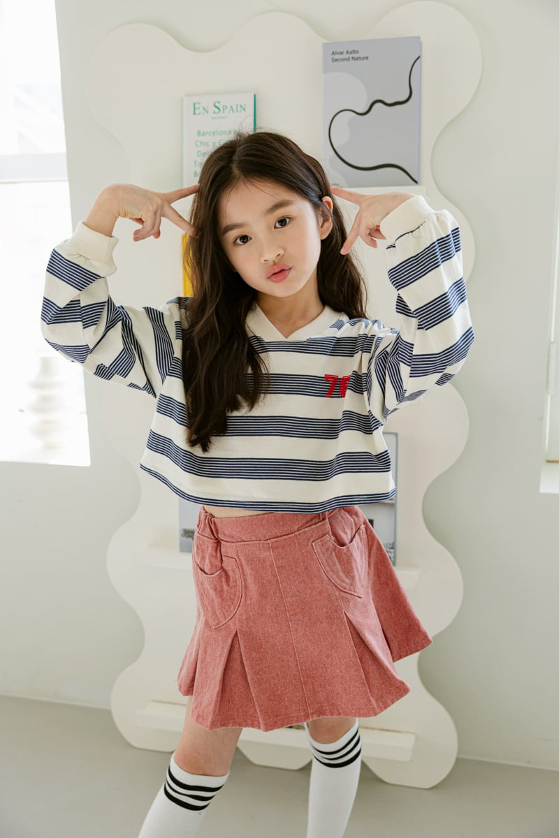 Dore Dore - Korean Children Fashion - #prettylittlegirls - Stripe 78 Crop Tee - 10