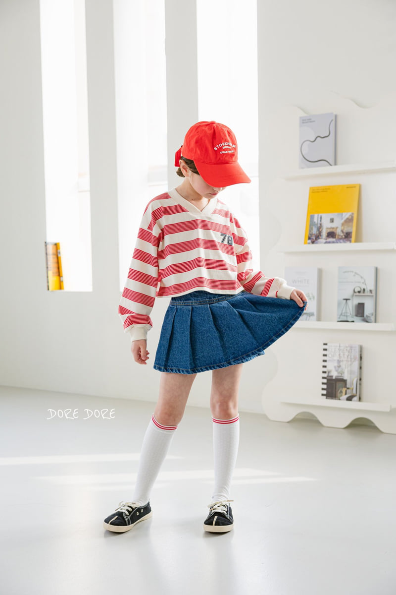 Dore Dore - Korean Children Fashion - #todddlerfashion - Stripe 78 Crop Tee - 11