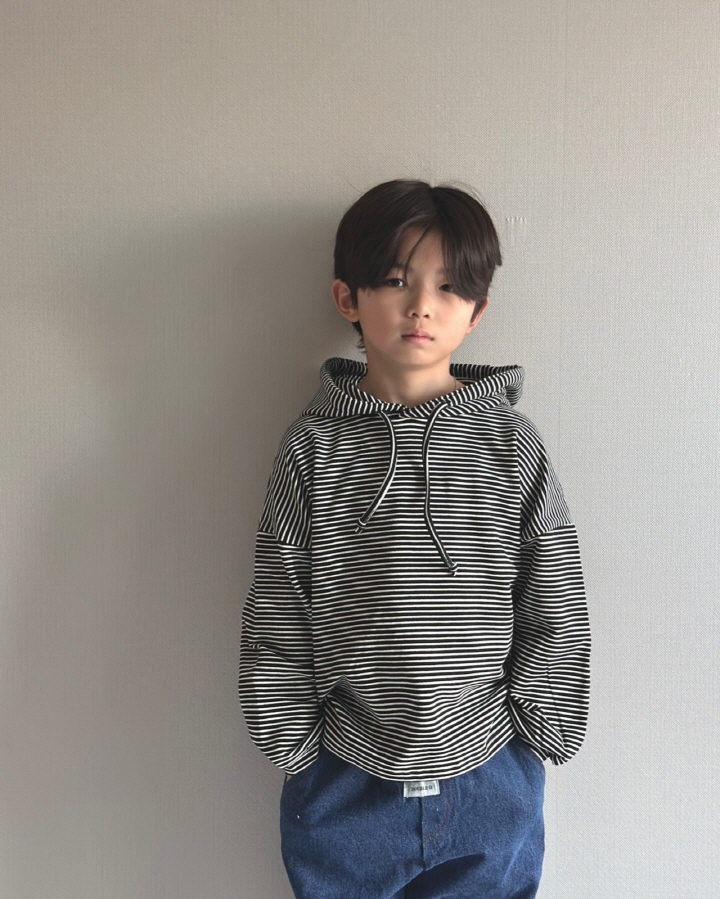 Doubled - Korean Children Fashion - #todddlerfashion - Row Hooded Tee - 5
