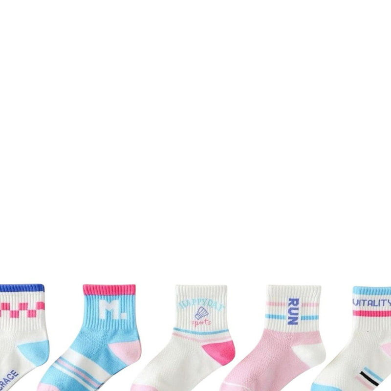 Dudie - Korean Children Fashion - #Kfashion4kids - Run Socks (set of 5) - 2