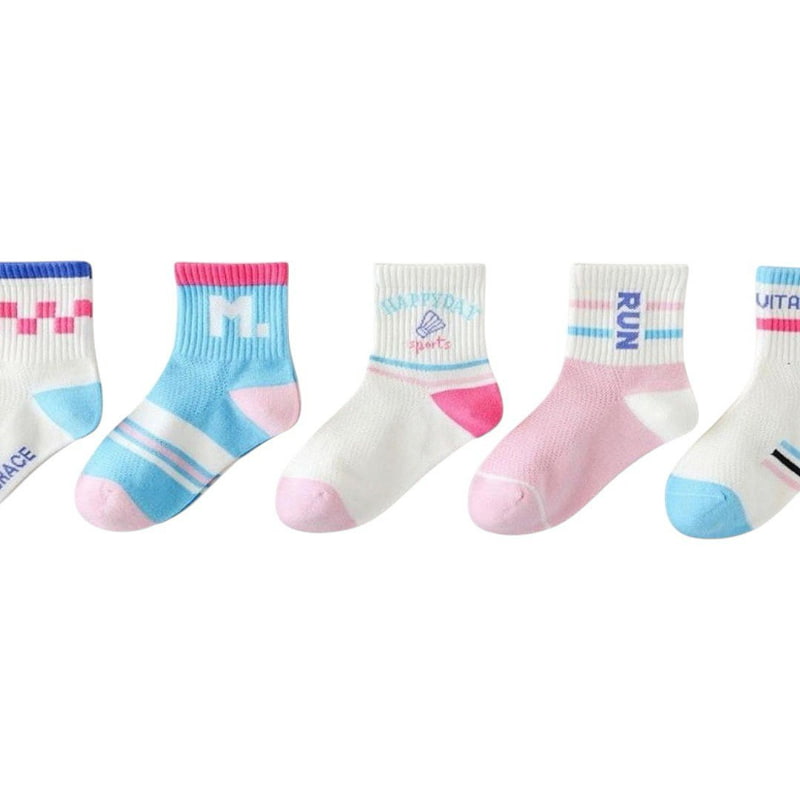 Dudie - Korean Children Fashion - #childofig - Run Socks (set of 5) - 8