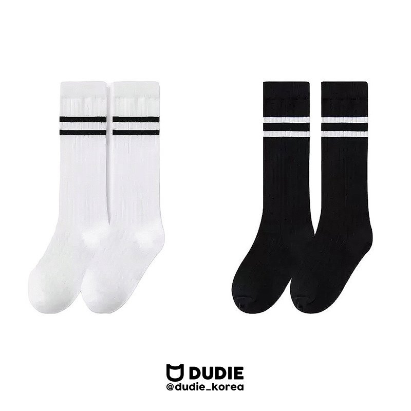 Dudie - Korean Children Fashion - #childofig - Two-line Knee Socks (set of 2) - 11