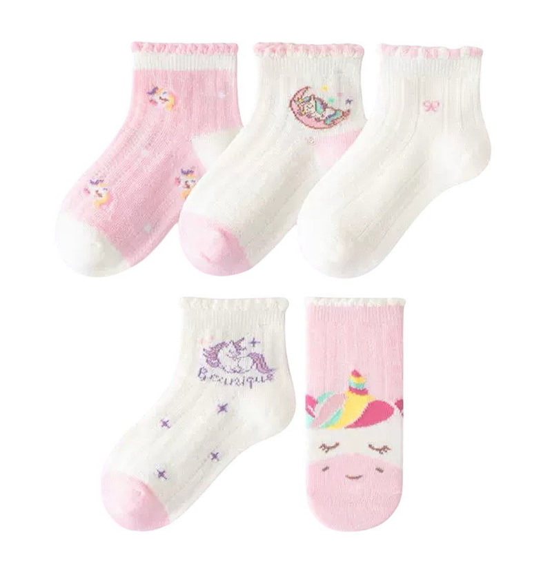 Dudie - Korean Children Fashion - #designkidswear - Unicorn Socks (set of 5) - 3