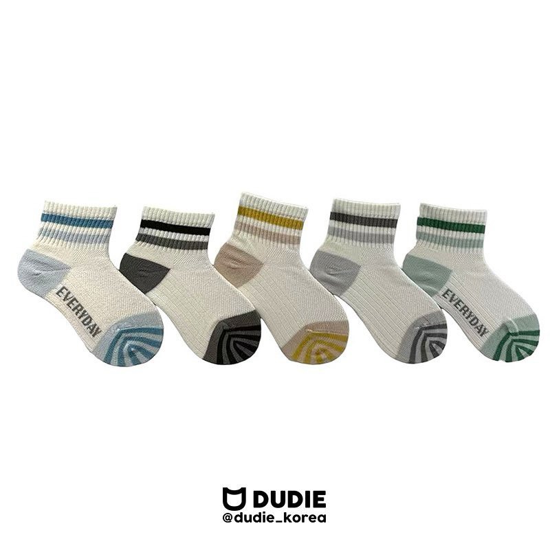 Dudie - Korean Children Fashion - #discoveringself - Able Socks (set of 5)