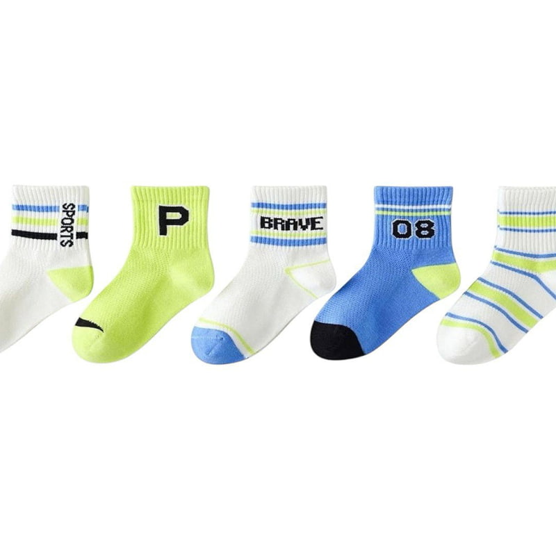 Dudie - Korean Children Fashion - #fashionkids - Bravo Socks (sete of 5) - 8