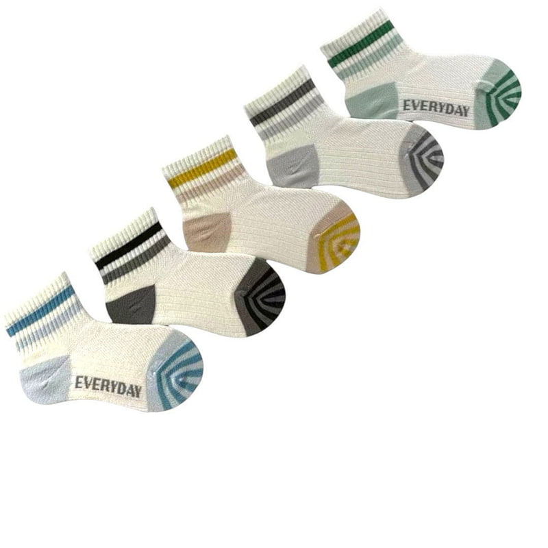 Dudie - Korean Children Fashion - #kidsshorts - Able Socks (set of 5) - 4