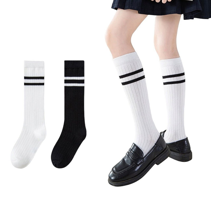 Dudie - Korean Children Fashion - #kidsstore - Two-line Knee Socks (set of 2)