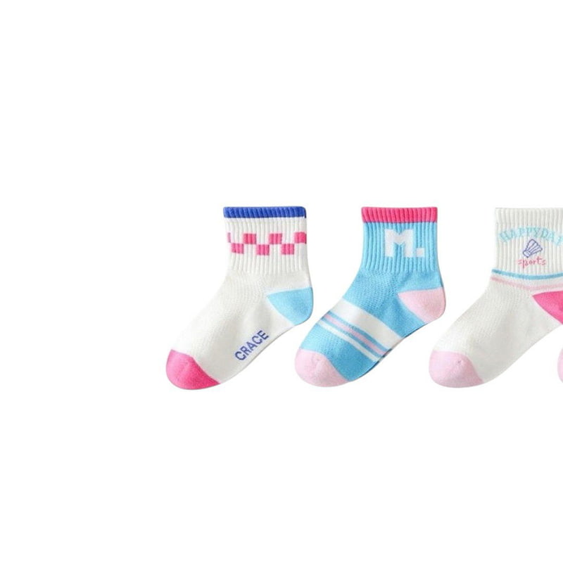 Dudie - Korean Children Fashion - #littlefashionista - Run Socks (set of 5) - 4