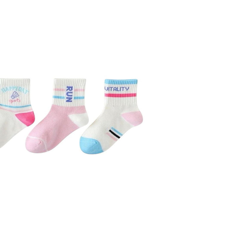 Dudie - Korean Children Fashion - #minifashionista - Run Socks (set of 5) - 5